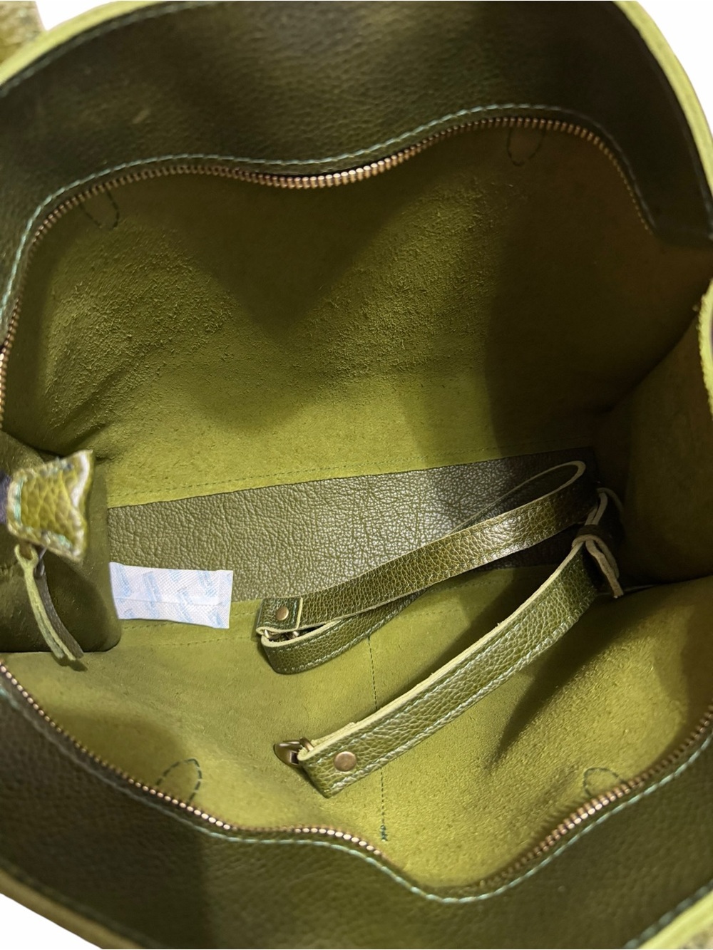 Portland Leather goods, pebbled olive large Ashburn Crossbody tote - Picture 6 of 6